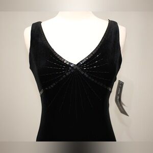 Sheri Martin Elegant Black Velvet Maxi Dress